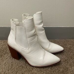 Chinese Laundry White Snakeskin Ankle boots